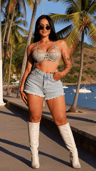 Short Aplique Full Pedreria Tenden - video de la prenda (GIF)