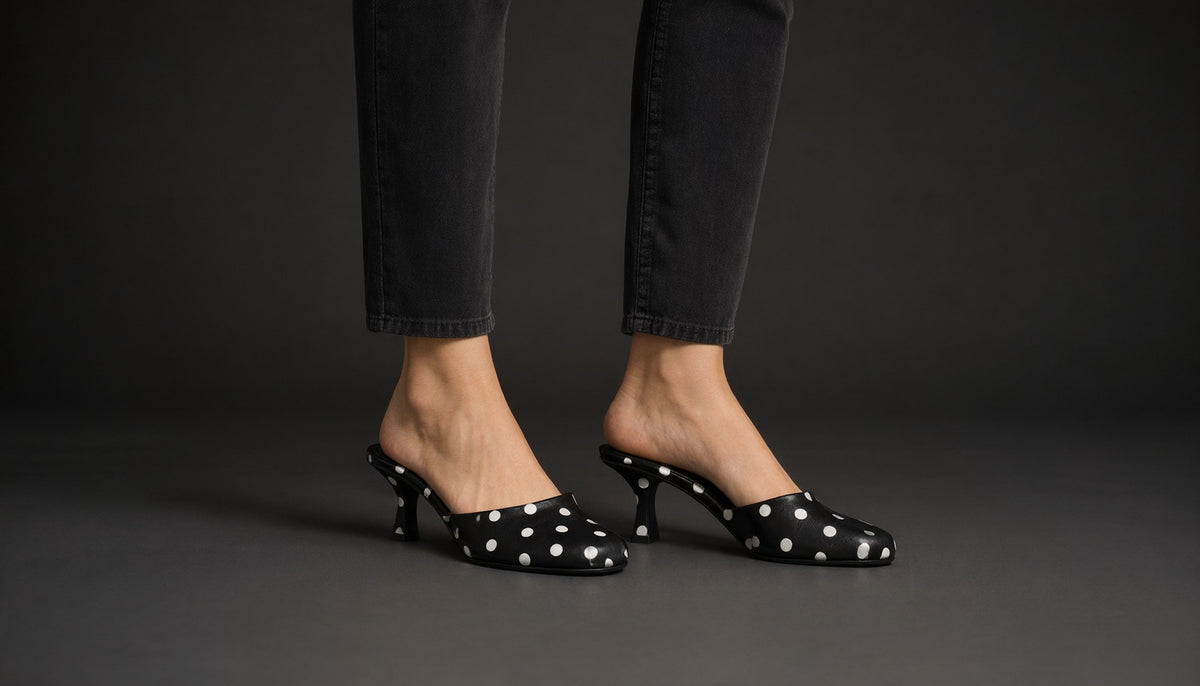 Mule Polka Dots de Tacón Medio Selina