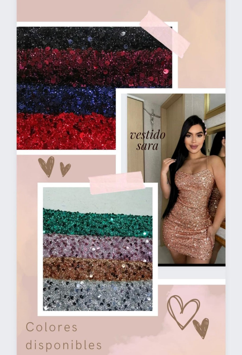 Vestido Lamé con Lentejuelas Sara