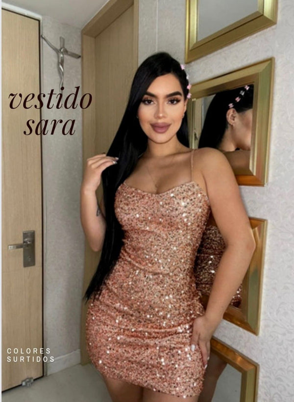 Vestido Lamé con Lentejuelas Sara