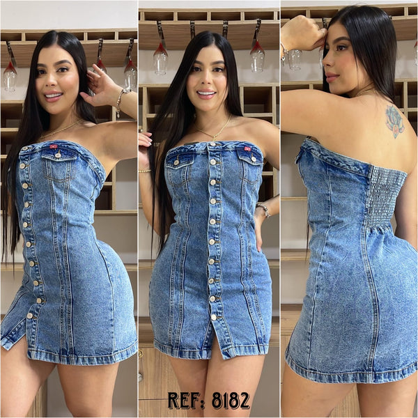Vestido en Tela Rígida Azul