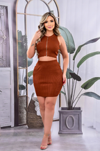 CONJUNTO PARA DAMA EN LANA FALDA CORTA