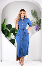 Vestido largo  de jeans  DUBAI