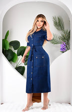 Vestido largo  de jeans  DUBAI