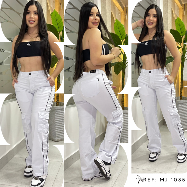 Jean Cargo Blanco