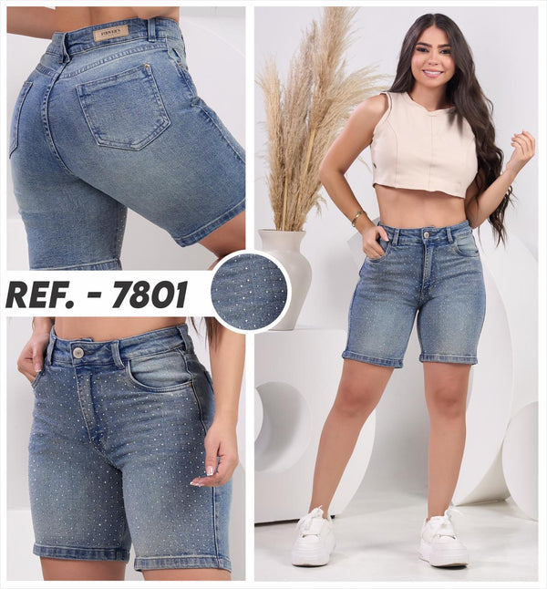 Short Bicicletero Dirty Perla con Brillos