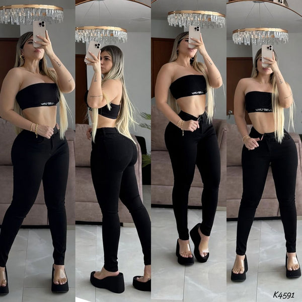 Skinny Negro 1 Botón Clásico
