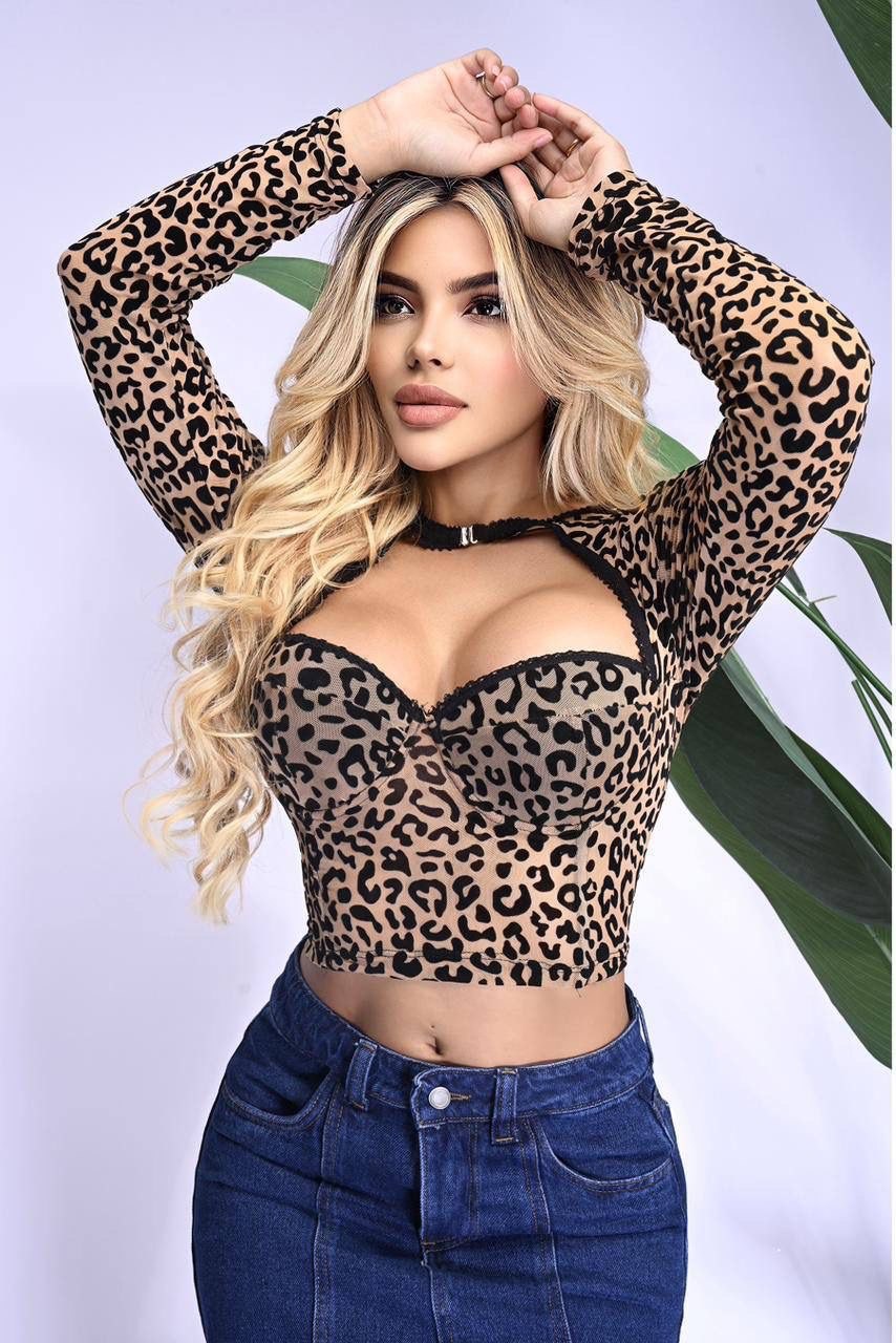 Set pantalón y corset leopardo LEOPARDO