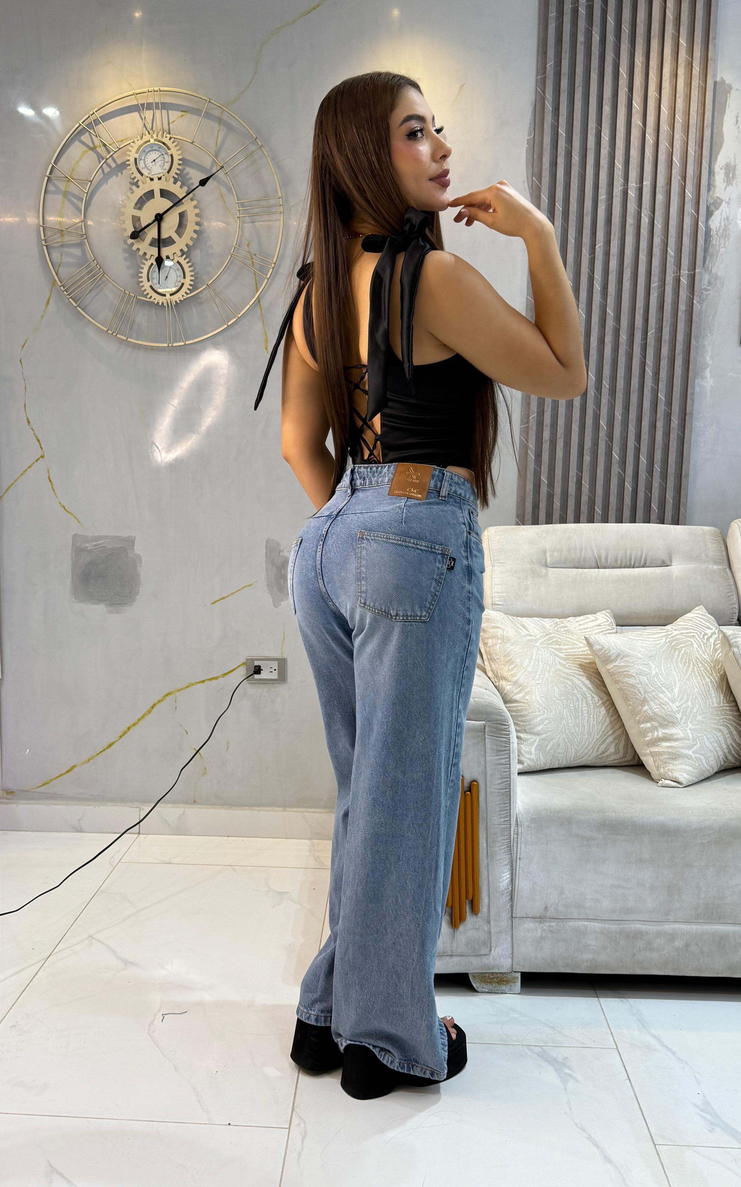 REF: 0077 JEAN WIDE LEG O BOTA RECTA