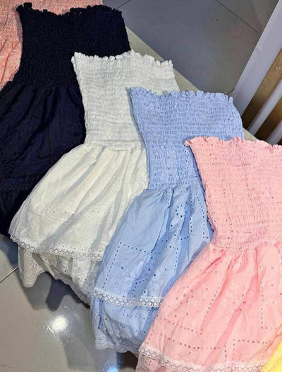 Vestido de Ojalillo color Azul