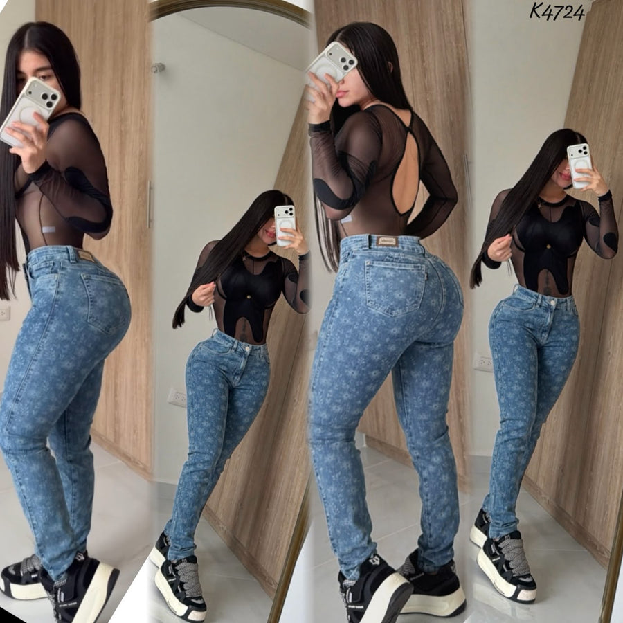Skinny Estampado Tendencia Full