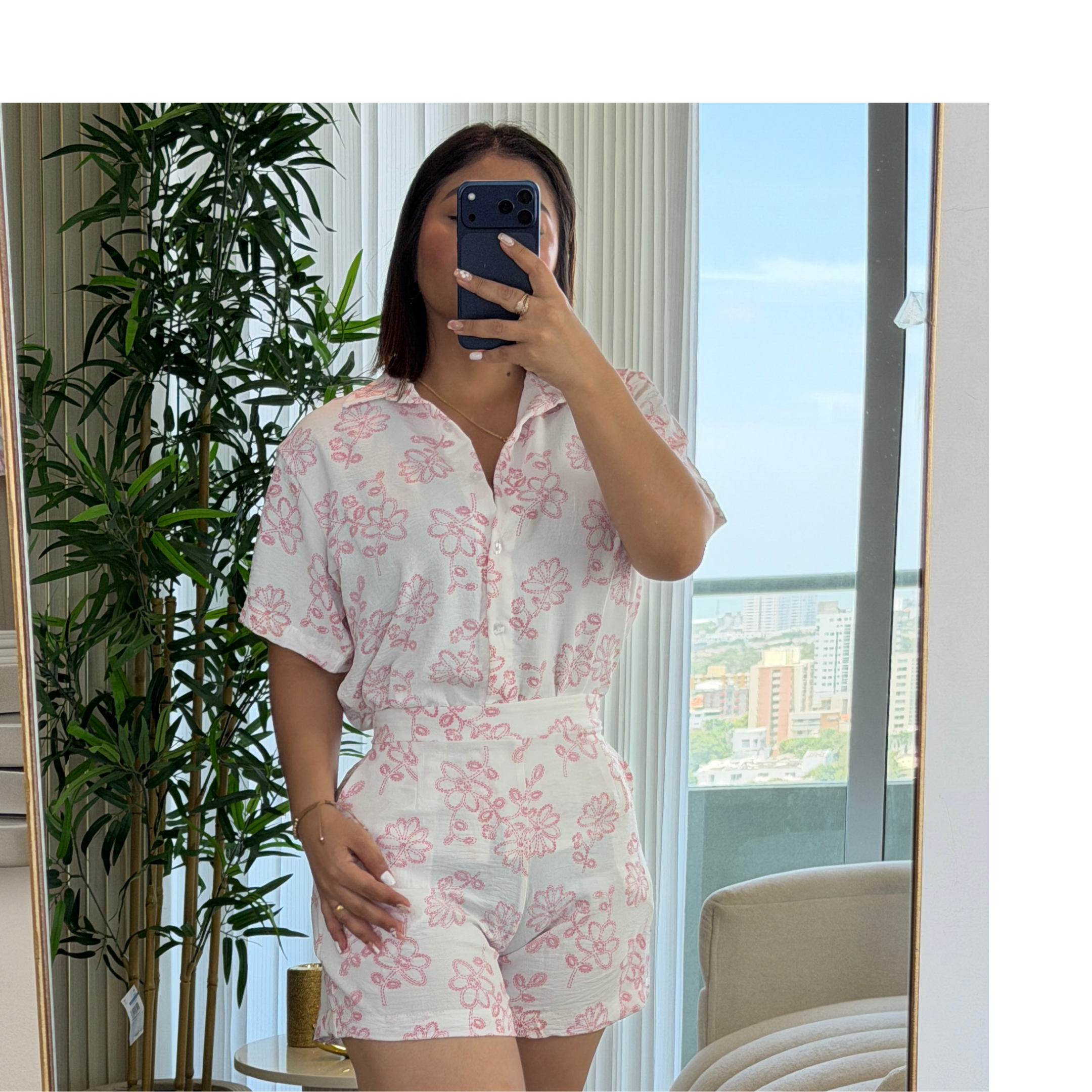 CONJUNTO LINOLY EN TELA LINO