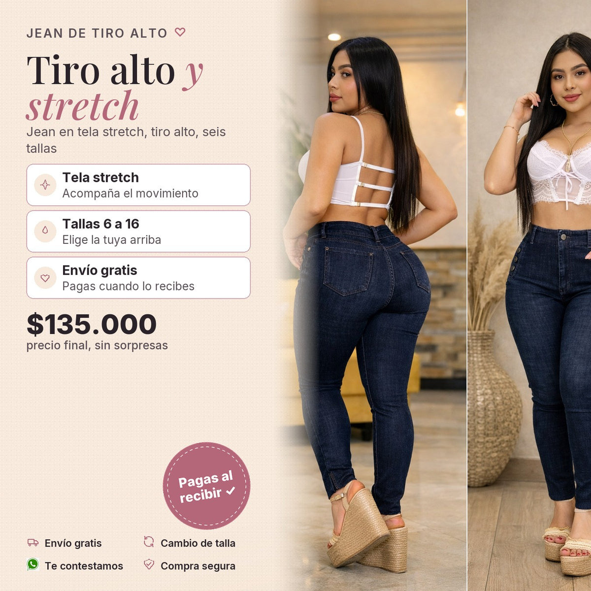 Jean Stretch Tiro Alto