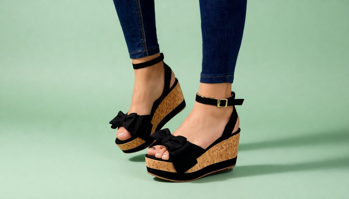 Calzado Femenino Negro Blanco y Miel