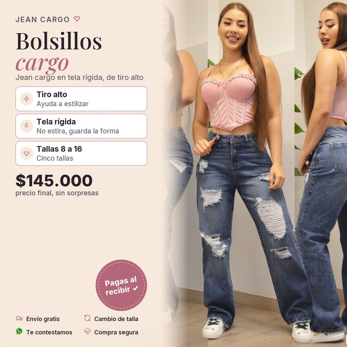 Jean Cargo Tiro Alto