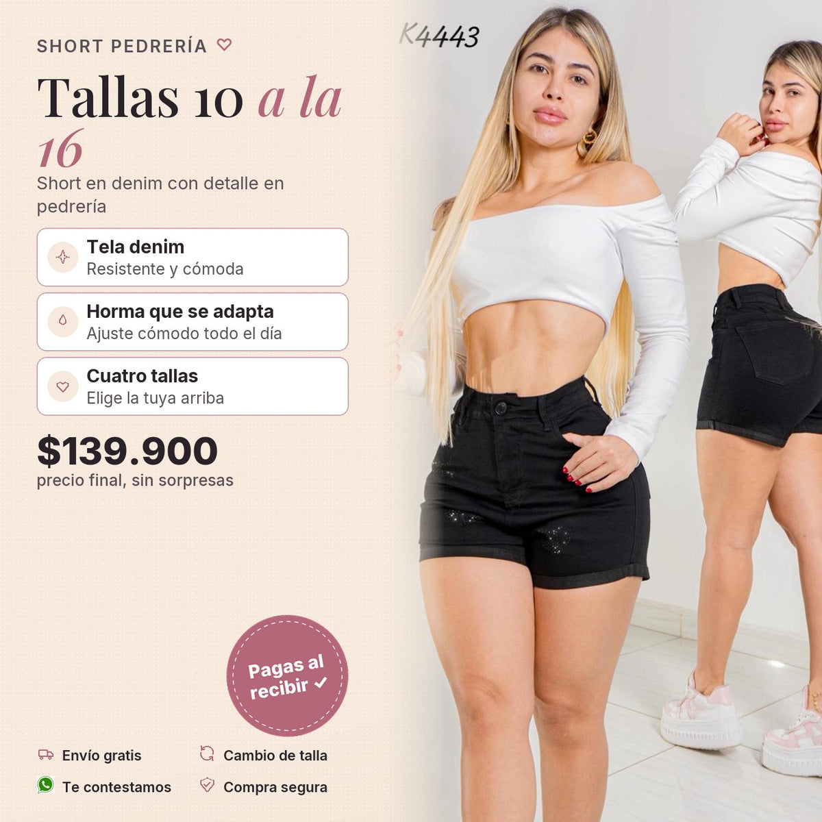 Short con Pedreria
