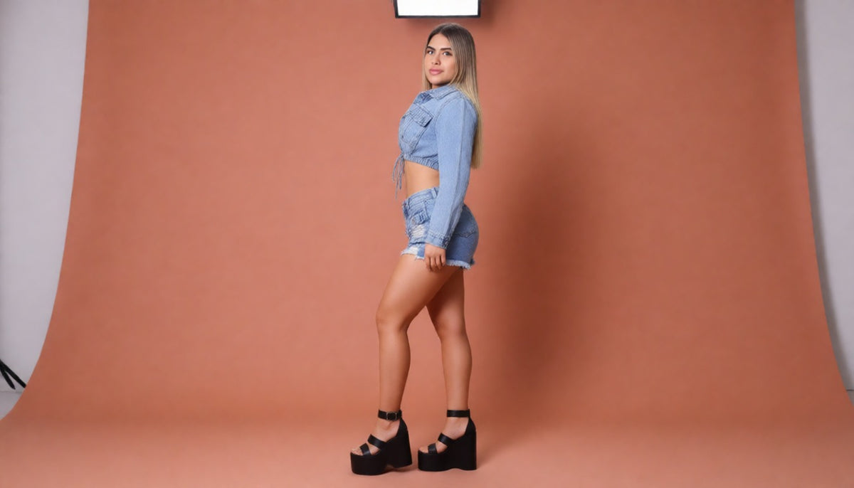 Short Azul Cargo Rígido