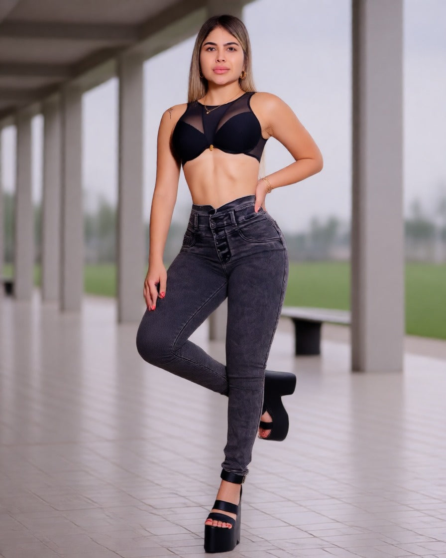 Skinny Gris Pretina Aura Tendencia