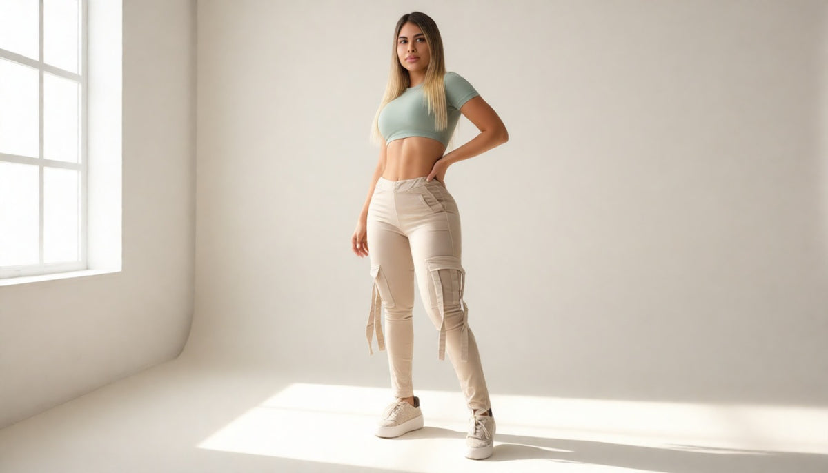 Jogger Beige Cargo Stresch
