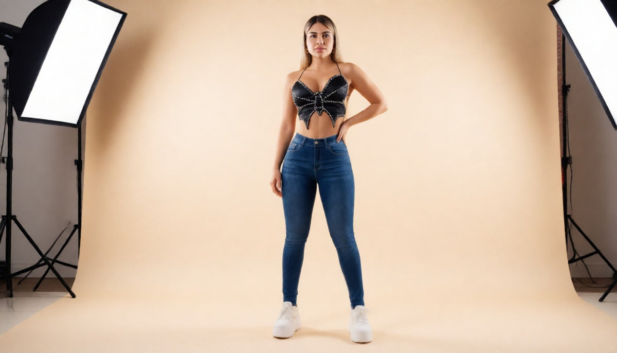 Skinny Clásico Azul Estilo Ochente