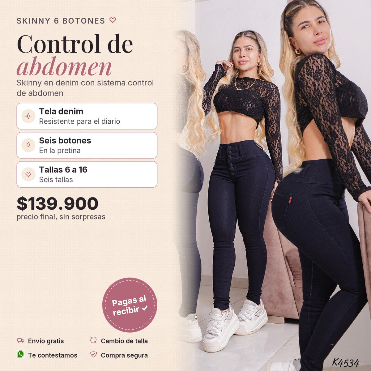 Skinny Control Abdomen 6 Botones
