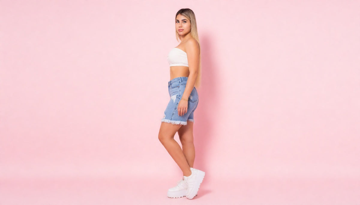 Biker Tendencia Azul Claro