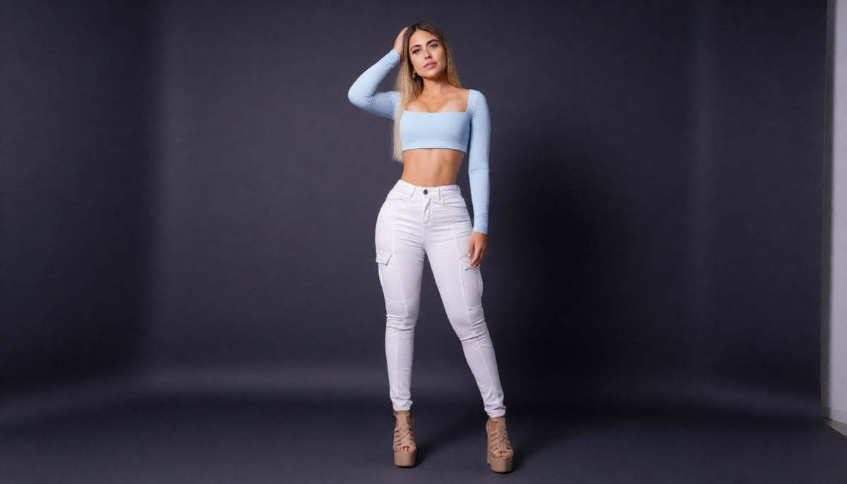 Jeans Cargo Blanco Full Tendencia