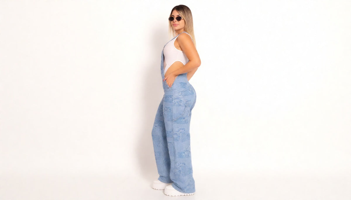 Braga Pantalón Azul Estampada E.L