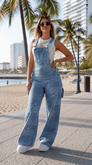 Braga Pantalón Azul Estampada E.L
