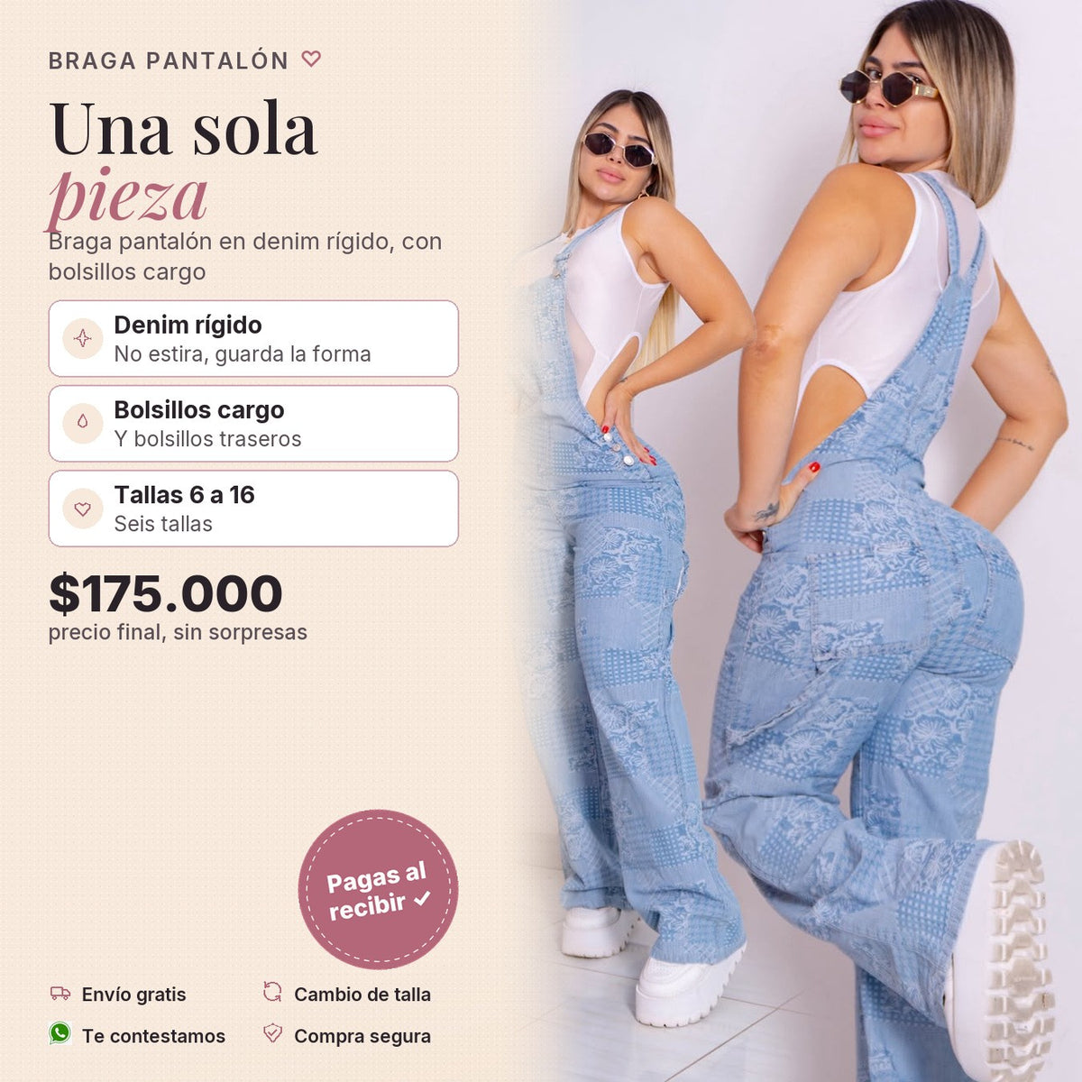 Braga Pantalón Azul Estampada E.L