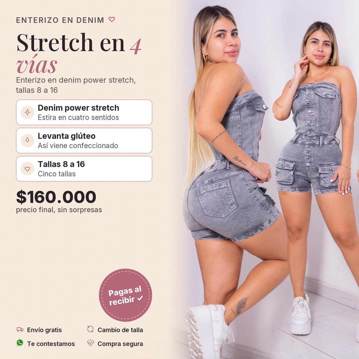 Enterizo Gris Power Stresch Tenden