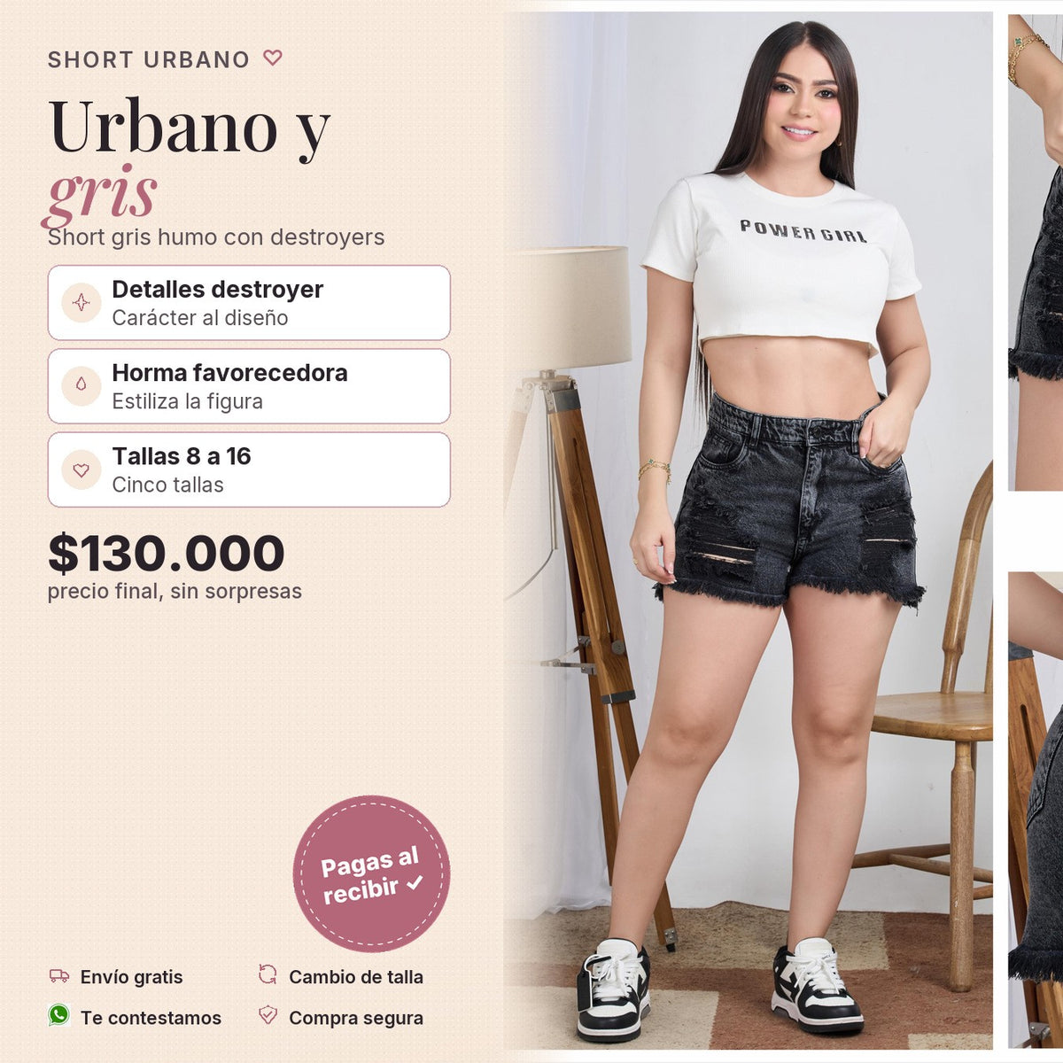 Short Gris Humo con Destroyers