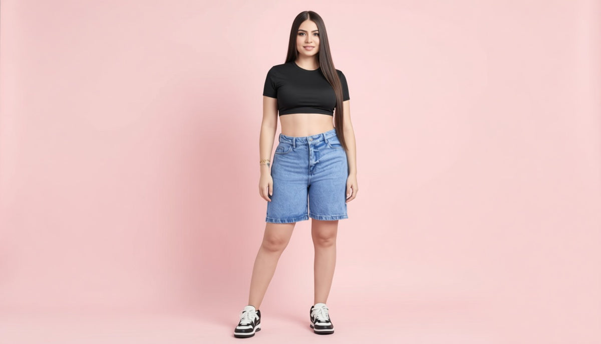 Short Bicicletero Azul Perla Claro
