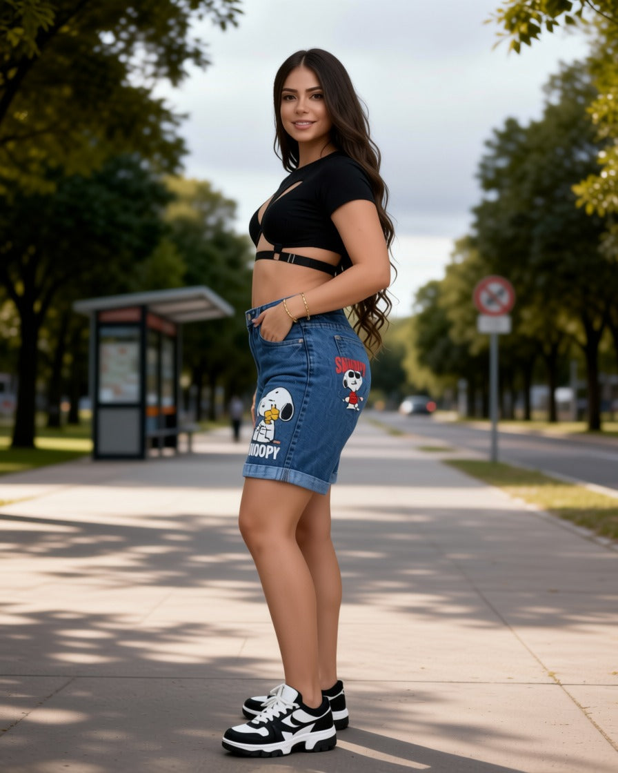 Short Bicicletero Snoopy Stone Medio