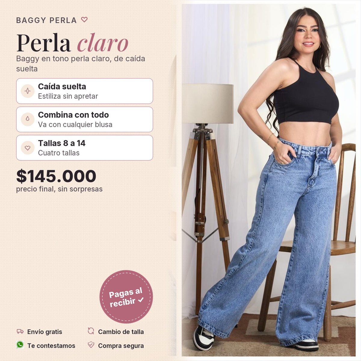 Jean Baggy Perla Claro