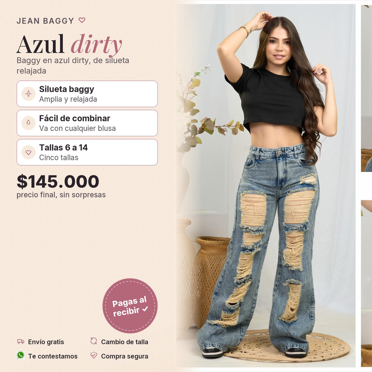 Jean Baggy Azul Dirty