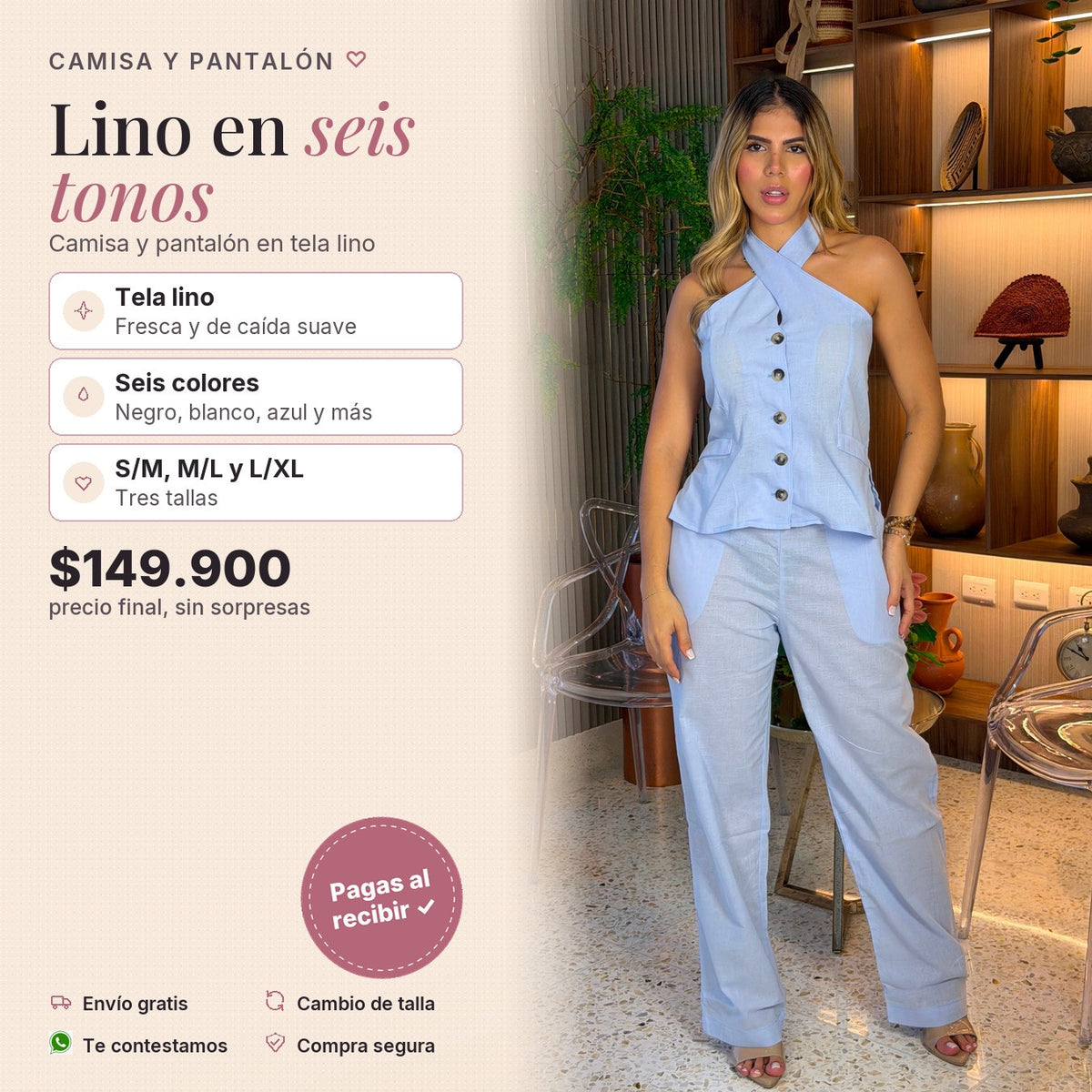 Conjunto Glamour en Lino