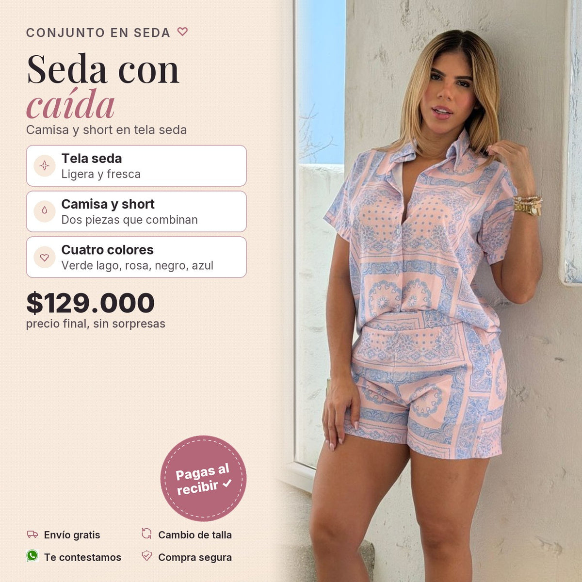 Conjunto Colonial en Seda