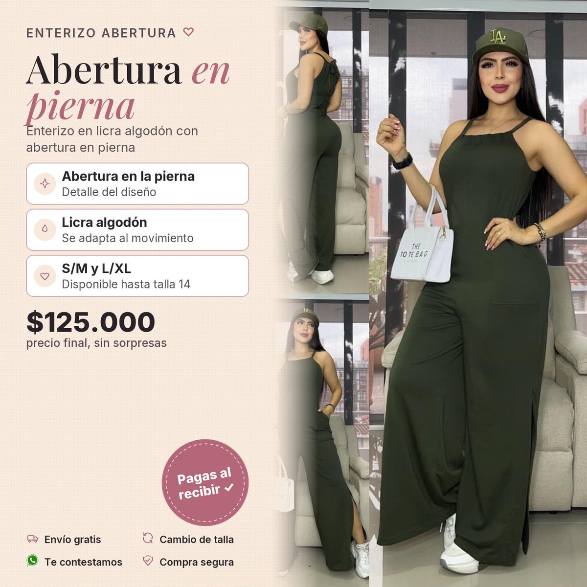 ENTERIZO ABERTURA PIERNA LICRA ALGODON
