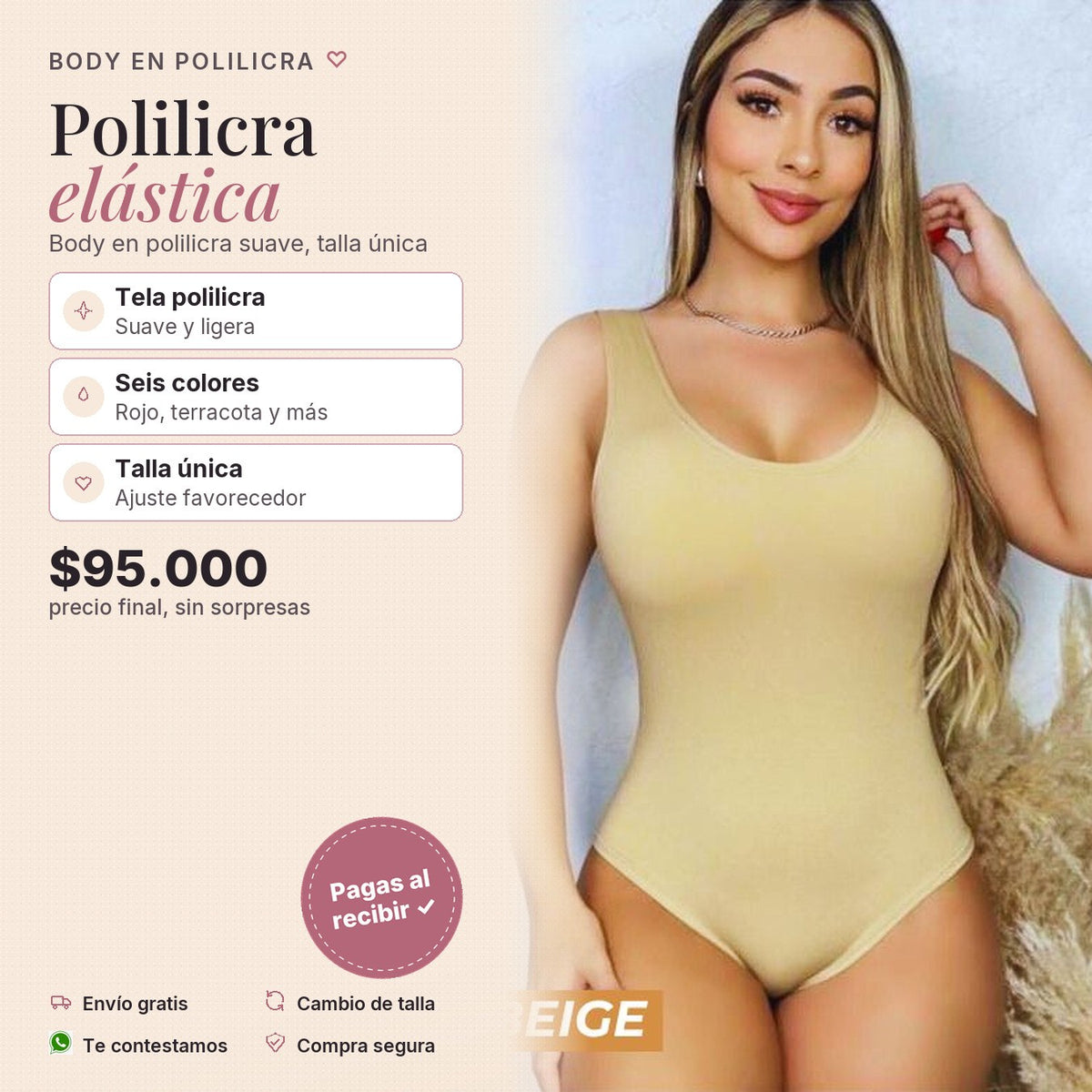 BODY POLILICRA TALLA UNICA