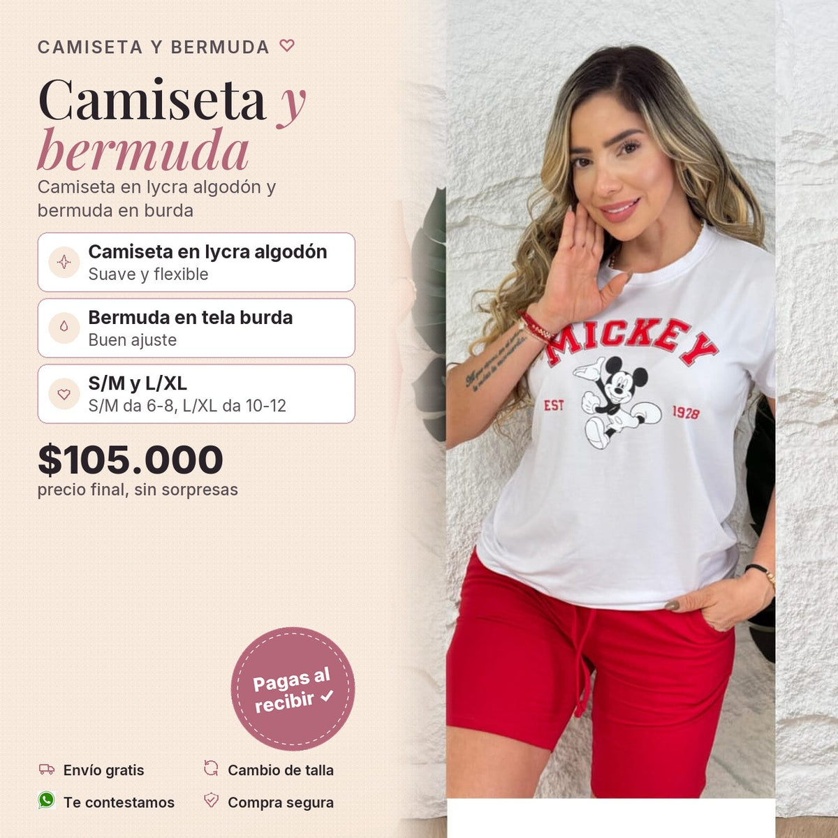 Conjunto bermuda Mickey