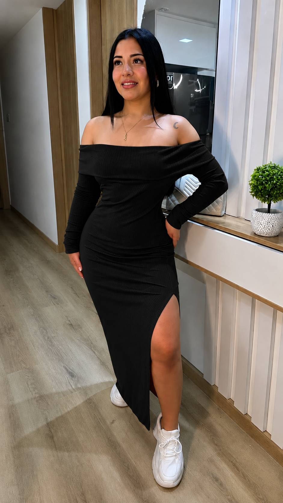 Vestido Rib Largo Bandeja Betulia