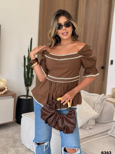 Blusa Marbella color Café